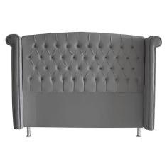 Imagem de Cabeceira De Cama Box Luxo Queen 160 cm Suede Prata Eli Móveis