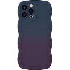 Imagem de miyonsin Capa para iPhone Xs Max, design de moldura ondulada para mulheres e meninas, capa de telefone fofa ondulada gradiente, capa de telefone de silicone TPU SLiquid macia para proteção da câmera