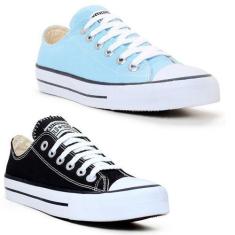 Imagem de  Kit 2 Pares Tênis Feminino Al Casual Star Kalum  Original , Preto, Az