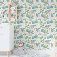 Imagem de Papel de Parede Adesivo Trens N011027 Rolo 0,58x3,00M