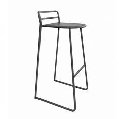 Imagem de Banqueta Alta em Aço com Encosto Salvador Proa Cimento Queimado