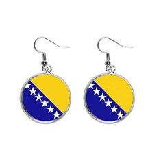 Imagem de Brincos femininos com a bandeira nacional da Bósnia e Herzegovina