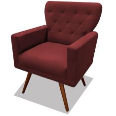 Imagem de Poltrona Decorativa Julieta Pés Madeira Suede Marsala