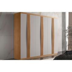 Imagem de Guarda Roupa Casal 6 Portas e 2 Gavetas Grécia Naturale/Off White - Rufato