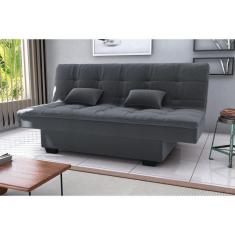 Imagem de Sofá Cama Esmeralda Veludo Cinza E425 - Matrix