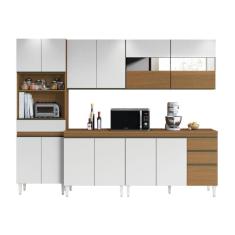 Imagem de Armário De Cozinha Completa Com Vidro Reflecta 3 Gavetas Clara Atacama - Branco Aramóveis Atacam-off