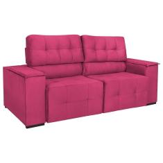 Imagem de Sofá Cama Retrátil Sala Vicenza 175cm Suede Cor Pink