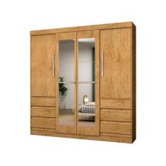 Imagem de Guarda-roupa Casal com Espelho 4 Portas 6 Gavetas Araplac Sofia, Freij