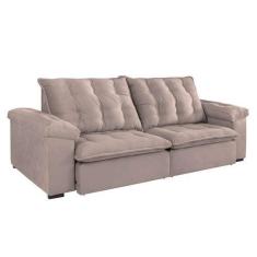 Imagem de Sofá 4 Lugares Retrátil Itaguaí  Bege Claro - Estofart