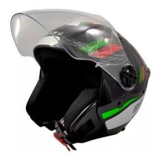 Imagem de Capacete Moto Aberto Ebf Spark Jet Sting Preto, Verde, 56