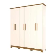 Imagem de Guarda-Roupa Casal Lima 6 Pt 3 Gv Off White E Nature - Henn