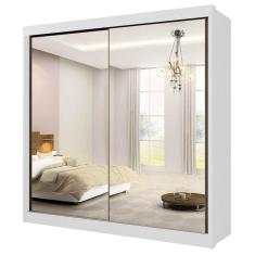 Imagem de Guarda Roupa Casal Espelhado 2 Portas 6 Gavetas Las Vegas Cor Branco