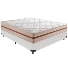 Imagem de Cama Box e Colchão Classic 22 cm Molas ensacadas Casal Anjos,  Branco