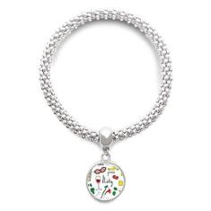 Imagem de DIYthinker Pulseira de prata com pingente redondo da Itália Paisagem A Torre Inclinada de Pisa