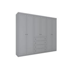 Imagem de Guarda Roupa 6 Portas 4 Gavetas Americano Cinza Henn