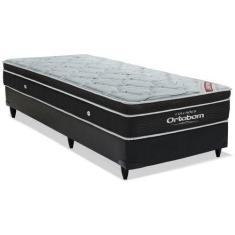 Imagem de Cama Box Solteiro + Colchão Ortobom Elegant Molas Superpocket 68x88x188