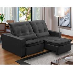 Imagem de Sofa Retratil Reclinavel 2 Lugares 2,30m Atlantis Veludo Grafite LansofBR