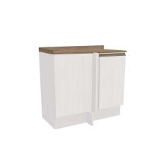 Imagem de Balcão De Cozinha Canto Reto Maxxi G748 1 Porta C/ Tampo Branco/Nogal - Kappesberg