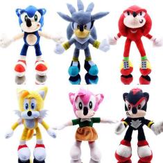 Imagem de Boneco de pelúcia Sonic the Hedgehog 28cm 6 peças