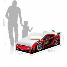 Imagem de Cama Carro com Baú Infantil Vermelho