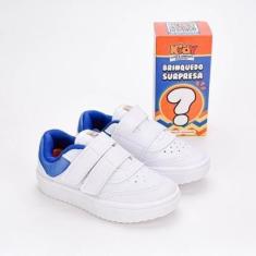 Imagem de Tênis Infantil Menino Kidy Happy Casual Com Surpresa Calce Fácil Azul Branco-Masculino