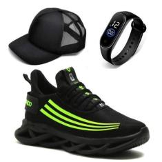 Imagem de Kit Tênis Masculino Academia Confortável Leve Caminhada + Relógio e Bo