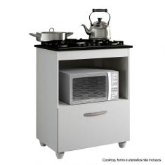 Imagem de Balcão Para Cooktop De 5 Bocas 1 Porta 1 Nicho Salvia Branco