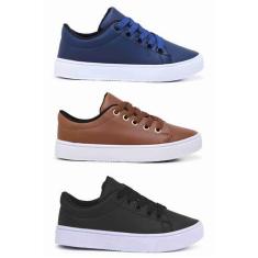 Imagem de Tenis Infantil Masculino 3 Pares Conforto E Performance - Kaut, Azul, 