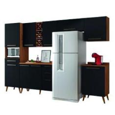 Imagem de Armário De Cozinha Completa Com Adega 9 Portas 4 Gavetas Favorita Natu