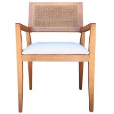 Imagem de Cadeira Decorativa Megan Amêndoa Linho Bege Gran Belo