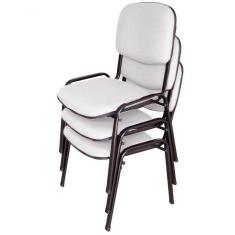Imagem de 03 Cadeiras Para Auditórios Linha Hotel Auditório Branco