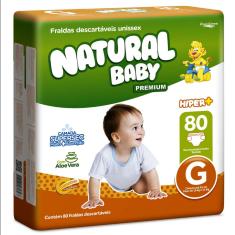 Imagem de Fralda Natural Baby Premium Tamanho G Hiper 80 Unidades Peso Indicado 10 - 13kg