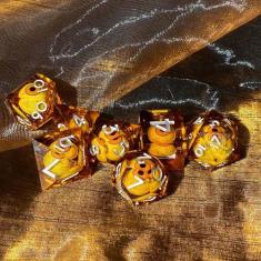 Imagem de DND Dice Set Floating Pupil Dragon Eye Resin Sharp Edge Dice 7 Piec Handmade D&D Dice for Polyhedral Dungeons and Dragons Ttrpg Pathfinder RPG DND Roleplaying with Gift Box