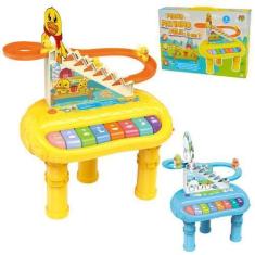 Imagem de Piano Teclado Musical Infantil Pinguim Feliz 2 Em 1 Luz Som - Dm Toys
