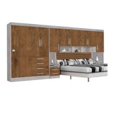 Imagem de Guarda Roupas Modulado Georgia Para Cama Box 1,58M Queen Avelã / Jequi