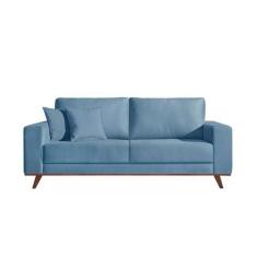 Imagem de Sofá 3 Lugares Lombok Poliéster Azul - Mobly