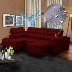 Imagem de Sofá Retrátil de Canto Chaise Impermeável 250 x 150 Cm Luiza Reclináve