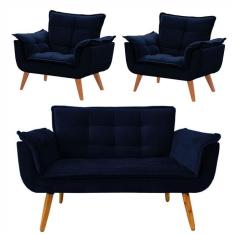 Imagem de Conjunto De Poltronas 2 Opalas E 1 Namoradeira  Marinho