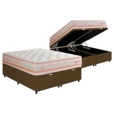 Imagem de Cama Box Baú King + Colchão Herval Lyon Molas Maxspring 193X203x74