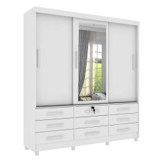 Imagem de Guarda-Roupa Casal Com Espelho Chicago I 3 Pt 9 Gv Neve