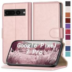 Imagem de RingPi Capa para celular Google Pixel 7 Pro [couro com bloqueio de RFID], [3 compartimentos para cartão de crédito] capa flip folio book à prova de choque, capas com suporte, mulheres e homens para