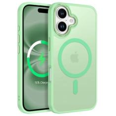 Imagem de GaoBao Capa magnética para iPhone 16 Pro Max, capa de celular para iPhone 16 Pro Max, [compatível com Magsafe] Capa protetora translúcida à prova de choque para mulheres homens meninas meninos para