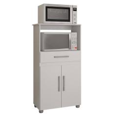 Imagem de Armario Multiuso Havana New Cozinha Com 2 Portas E 1 Gaveta Branco Branco