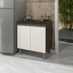 Imagem de Balcão Gabinete Cooktop Clara Chocolate/Off Wite C/Tampo - Nathan