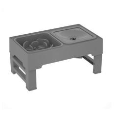 Imagem de Comedouro Pet Bebedouro Cachorro Gato Elevado 2 Potes Tam - Utilizar e