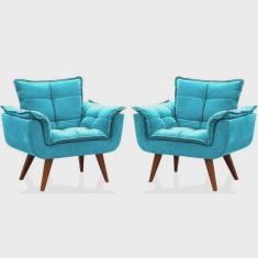 Imagem de Kit 2 Poltronas Decorativa Opala Suede  Tifany - Twdecora