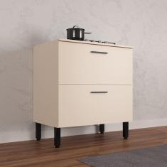 Imagem de Balcão de Cozinha 80cm 1 Portas 1 Gavetão Larissa Móveis Sul Off White