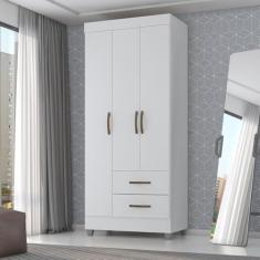 Imagem de Guarda-roupa Lite 3 Portas 2 Gavetas Branco Brilho