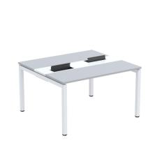 Imagem de Mesa Plataforma Dupla com Pé de Aço para Coworking 130x120 Pdc13/12/2p Cinza/Branco