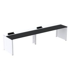 Imagem de Mesa de Plataforma Simples para 2 Pessoas Corporativa 110x792/2p Pscpp110/792/2p Preto/Branco